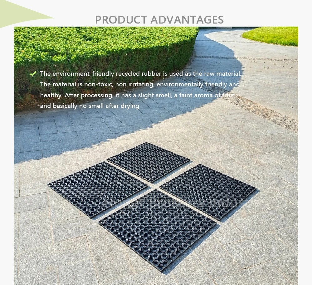 Interlocking Porous Modular Mat Anti-Slip Drainage Entrance Doormat Hollow Rubber Floor Mat