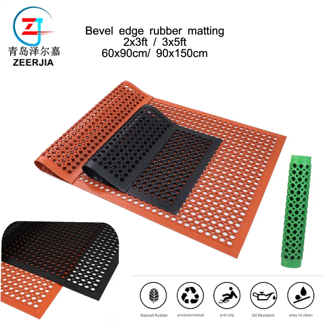 Rubber Flooring Edge Matting Bath Safety Mat Anti Slip Industrial Kitchen Tile