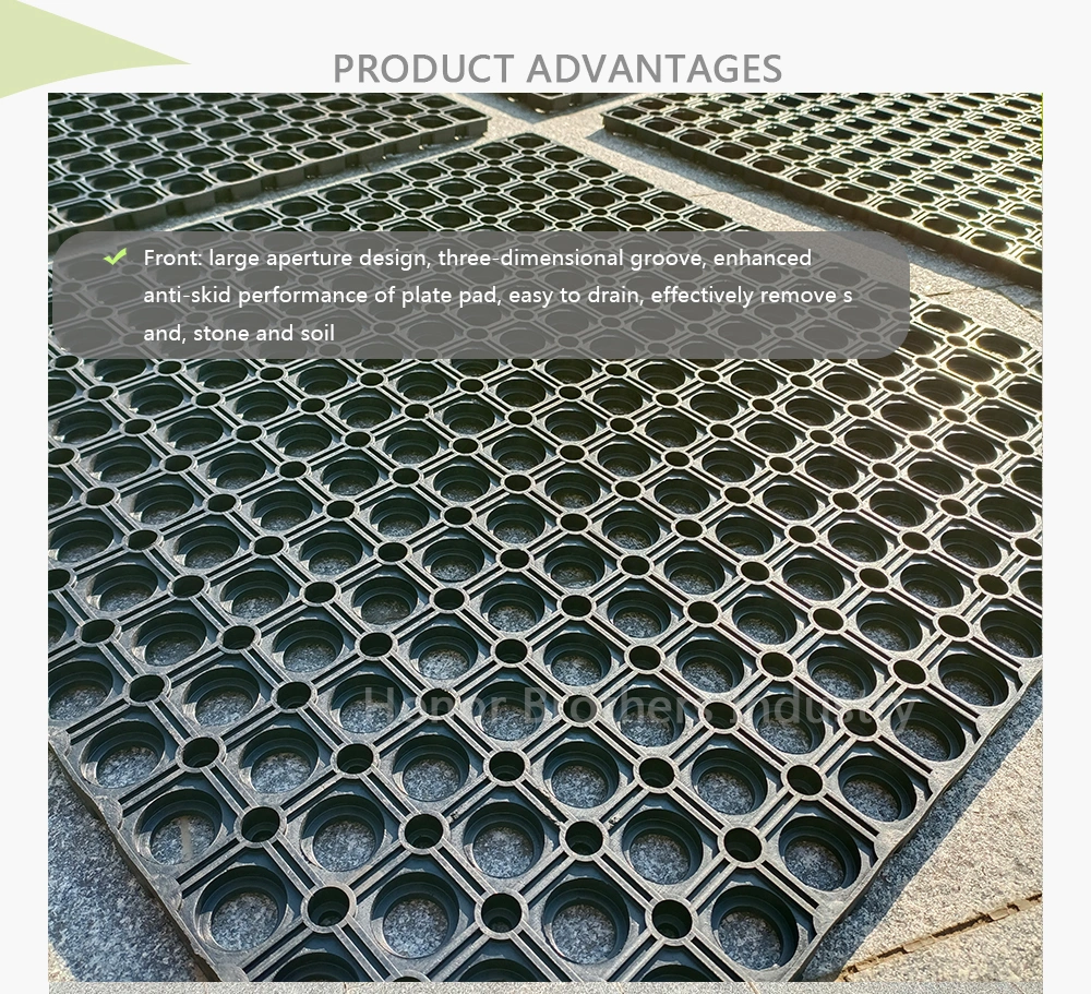 Interlocking Porous Modular Mat Anti-Slip Drainage Entrance Doormat Hollow Rubber Floor Mat